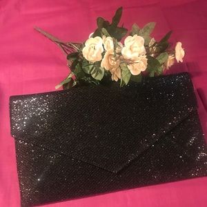 Boohoo Rendall Glitter Envelope Panel Clutch